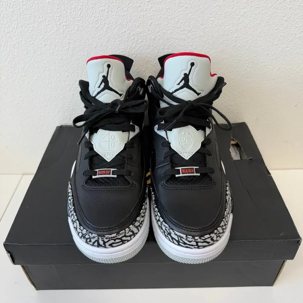 Air Jordan Son of Mars Low Black Red Custom Sneakers Shoes (580603-002) Size 9.5